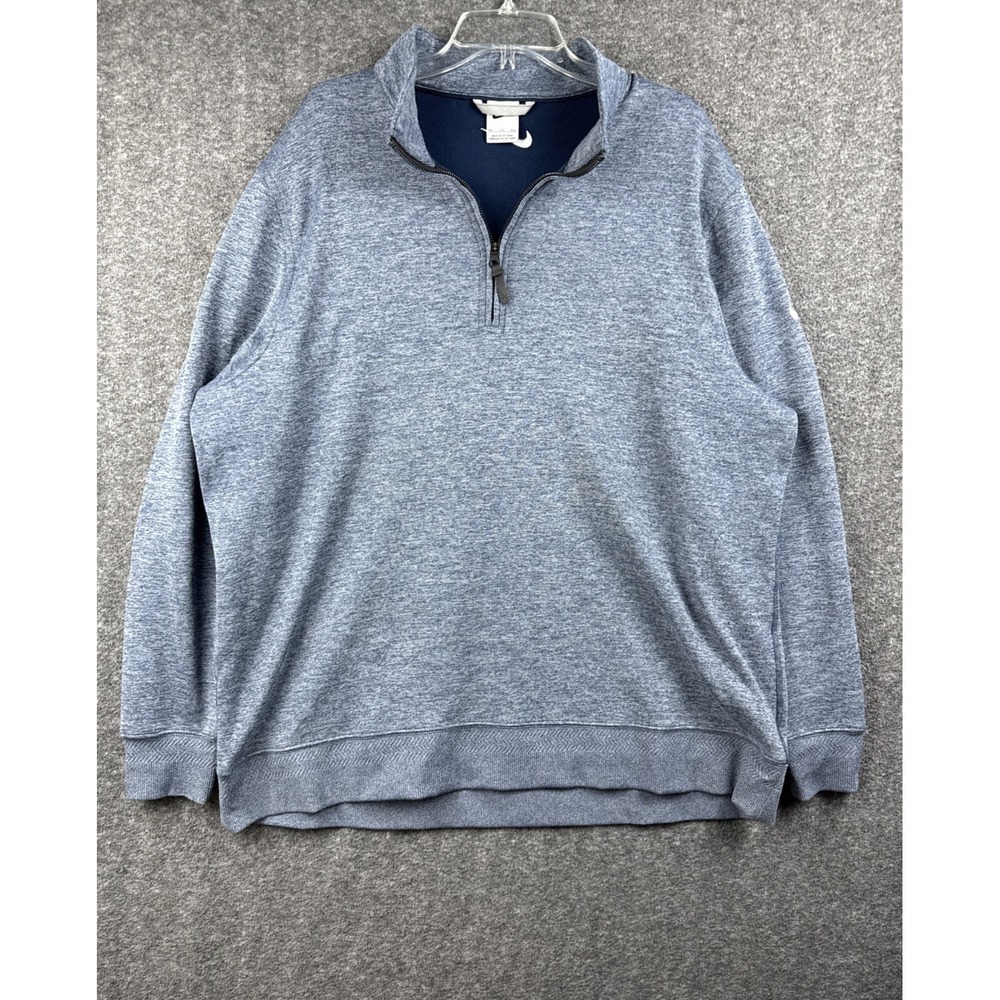 Nike‎ 1/4 Zip Pullover XXL Blue Heather Ryan Homes FD9892-451 Mens Golf Sweater